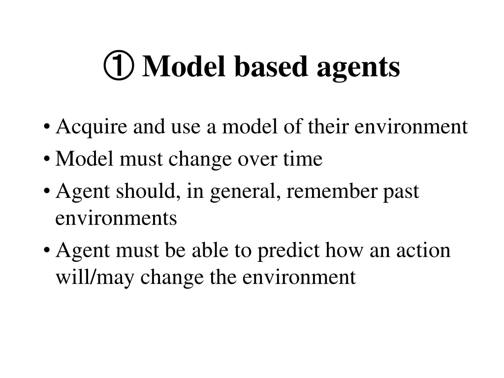 model based agents