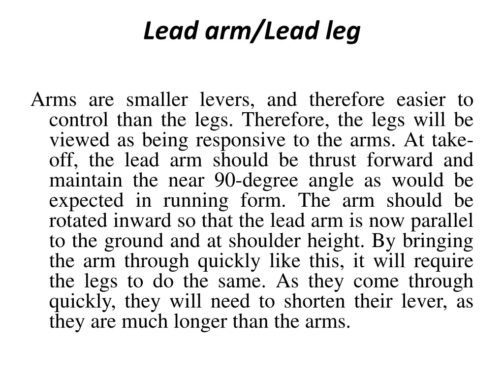 lead arm lead leg