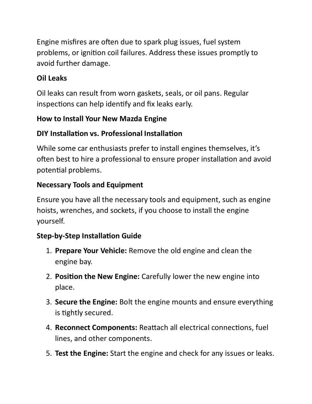 engine misfires are often due to spark plug