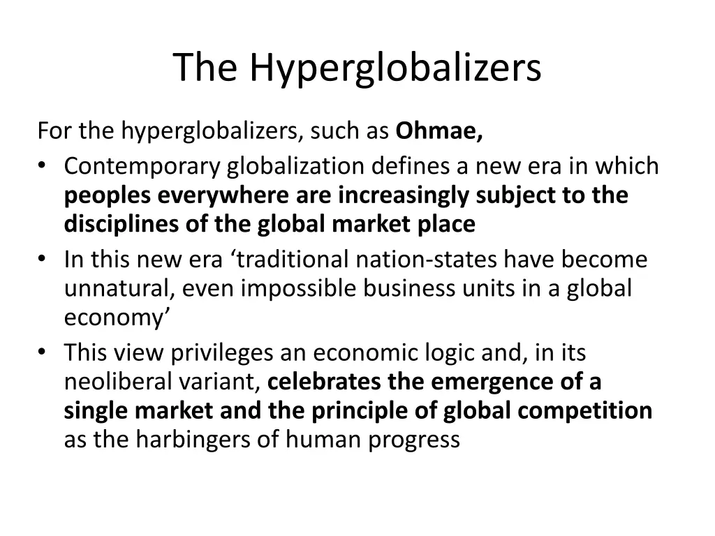 the hyperglobalizers