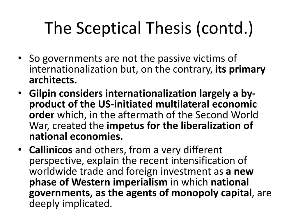 the sceptical thesis contd 1