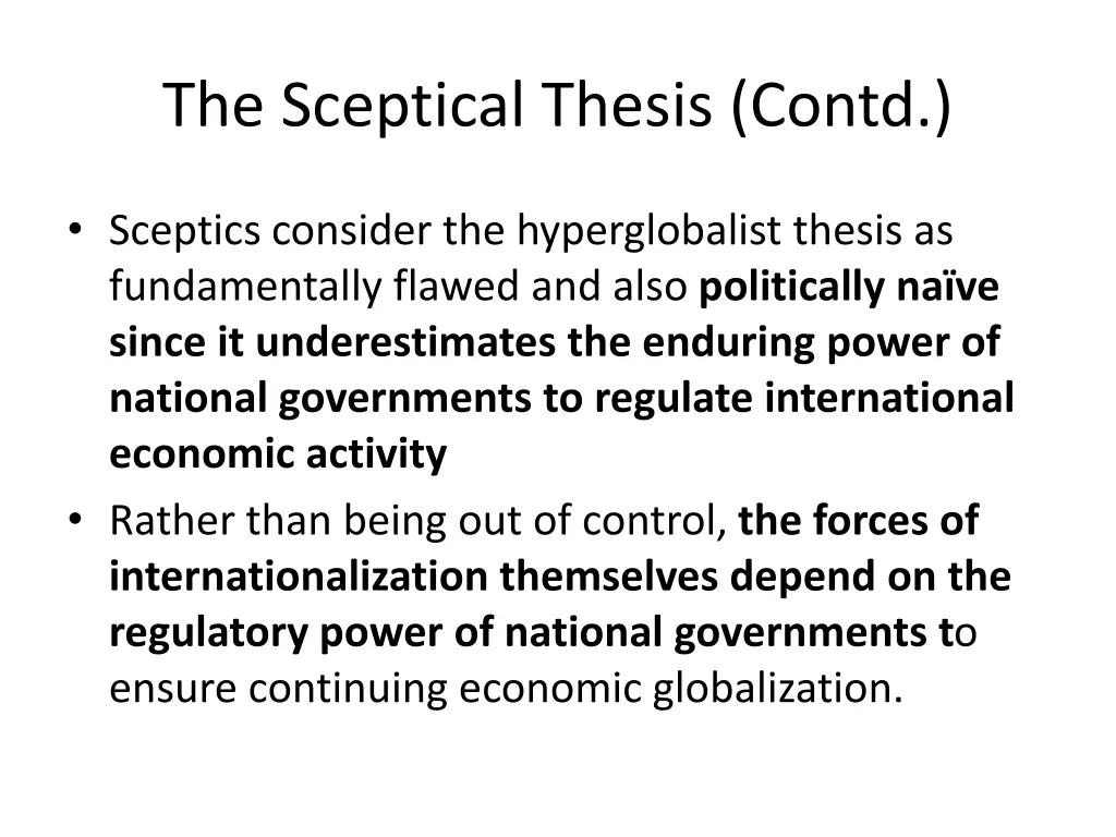 the sceptical thesis contd