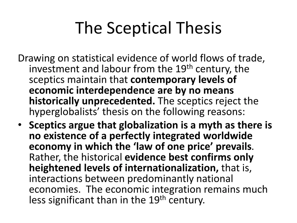 the sceptical thesis