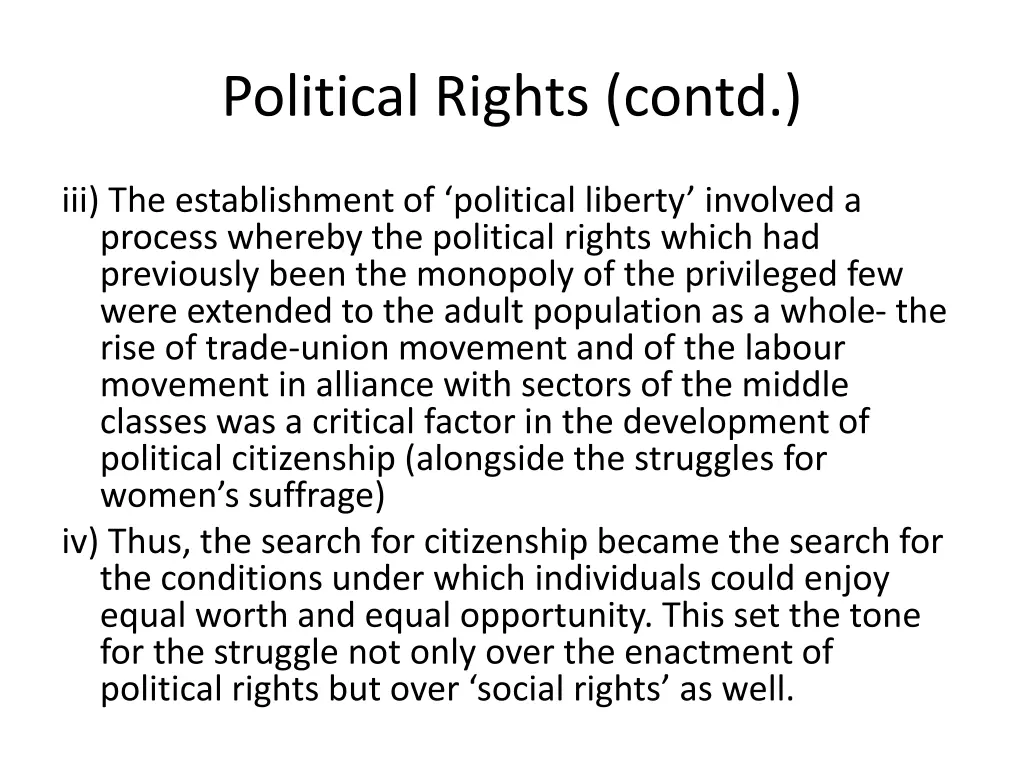 political rights contd