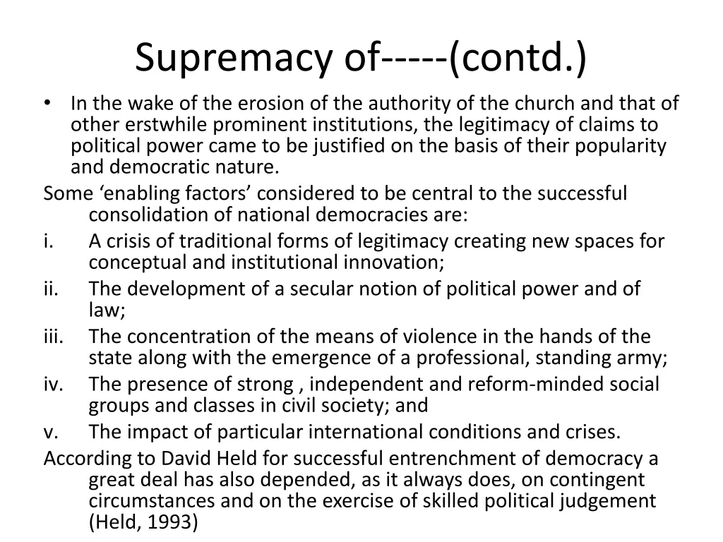 supremacy of contd in the wake of the erosion