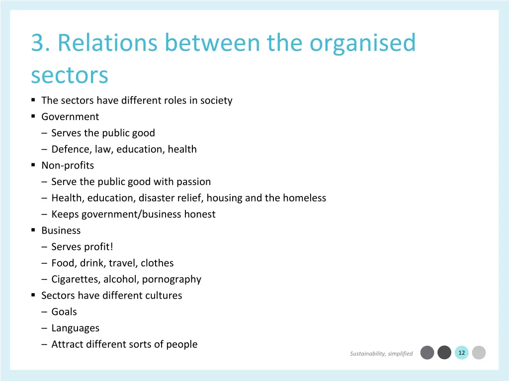 3 relations between the organised sectors