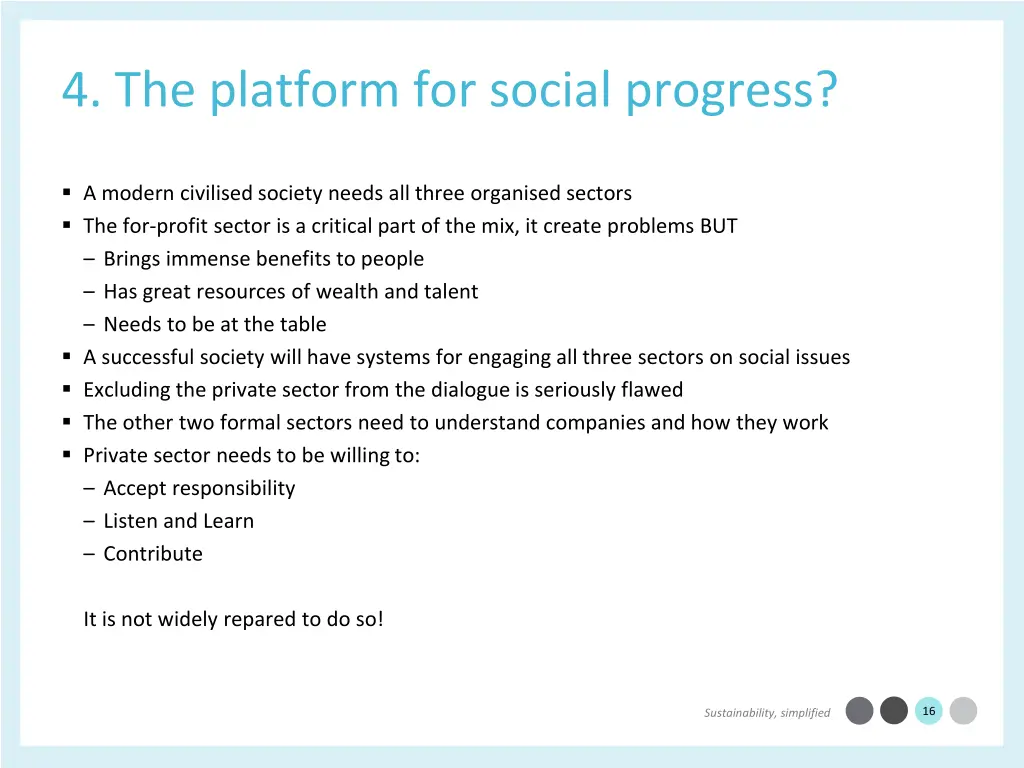 4 the platform for social progress