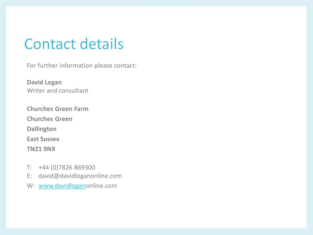 contact details