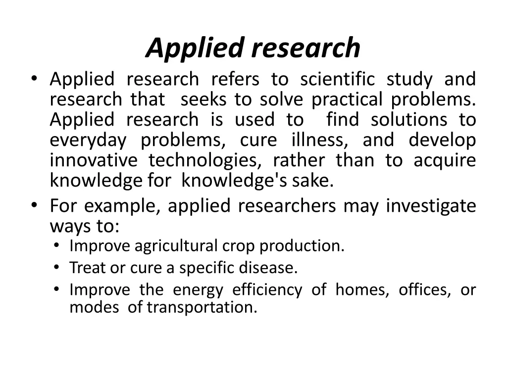 applied research