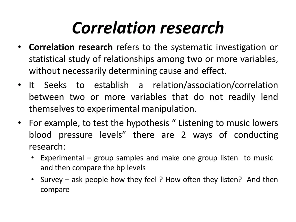 correlation research correlation research refers