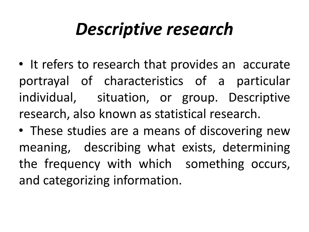 descriptive research