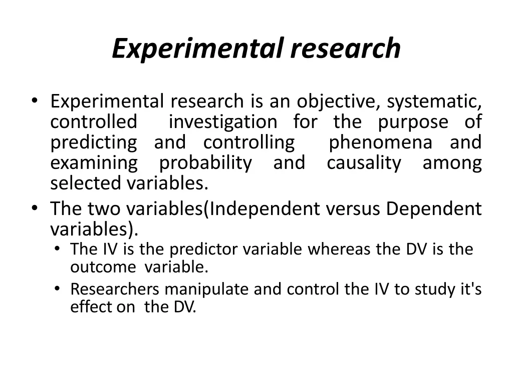 experimental research