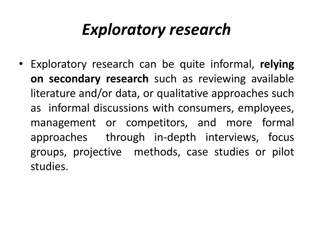 exploratory research