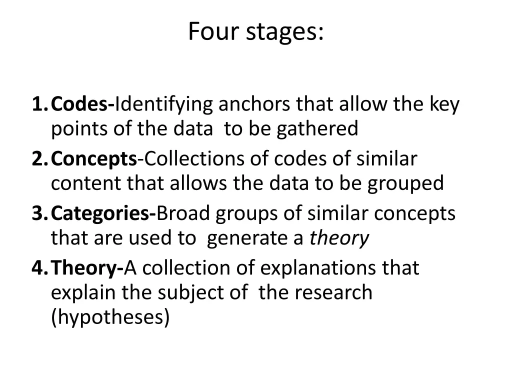 four stages 1