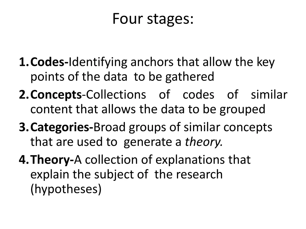 four stages