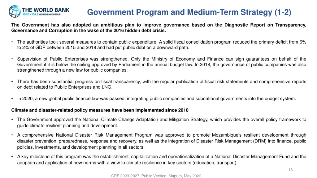 government program and medium term strategy 1 2 1