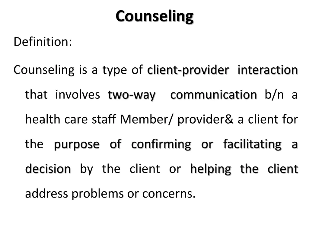 counseling