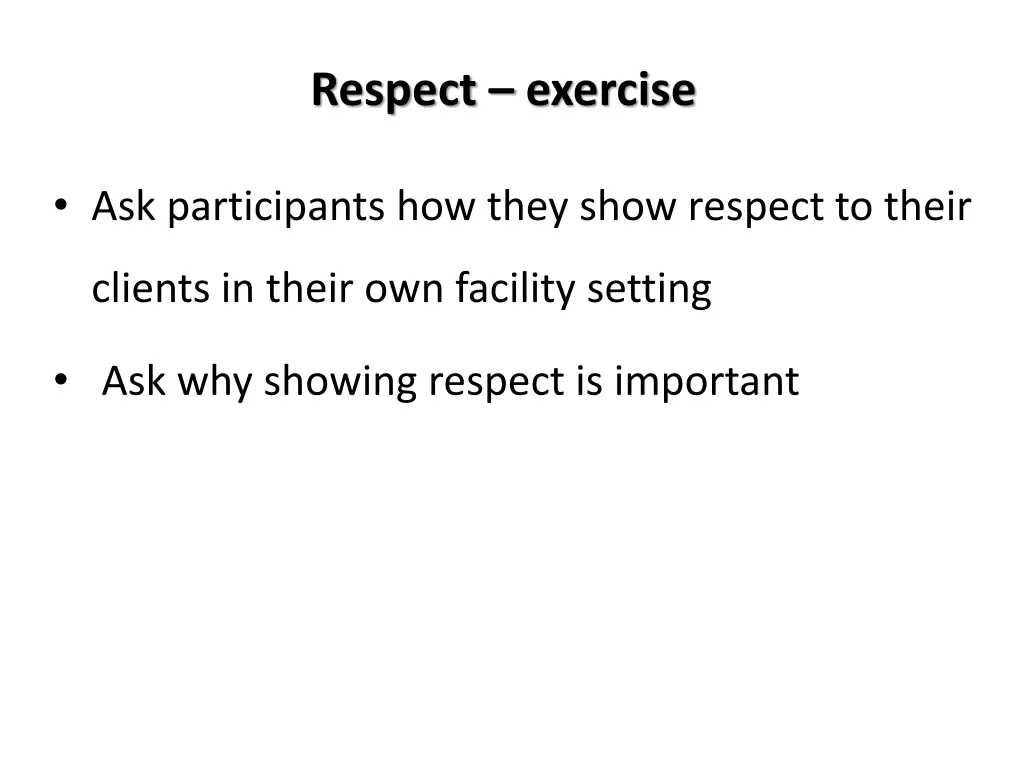 respect exercise