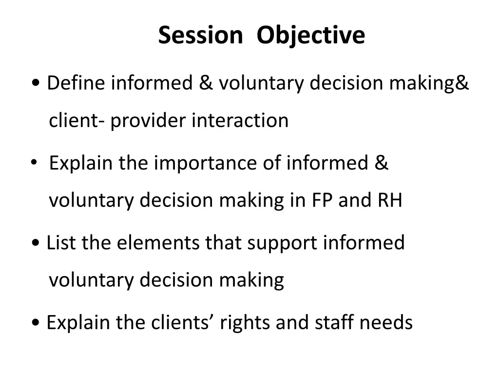 session objective