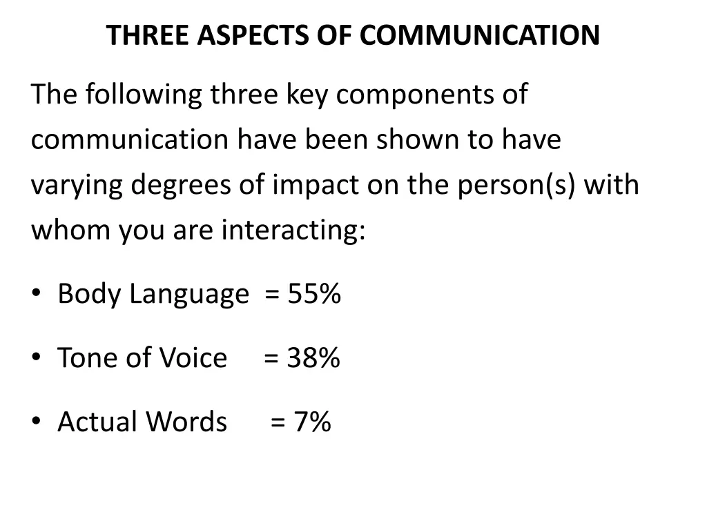 three aspects of communication