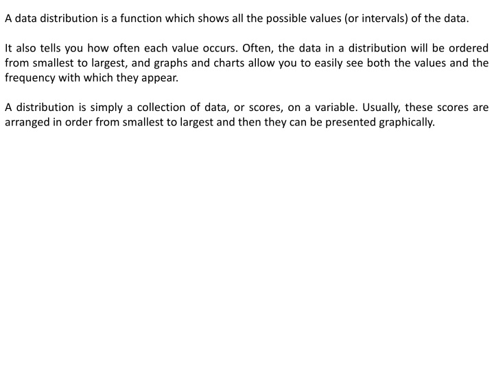 a data distribution is a function which shows