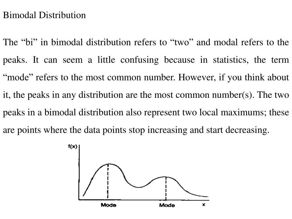 bimodal distribution