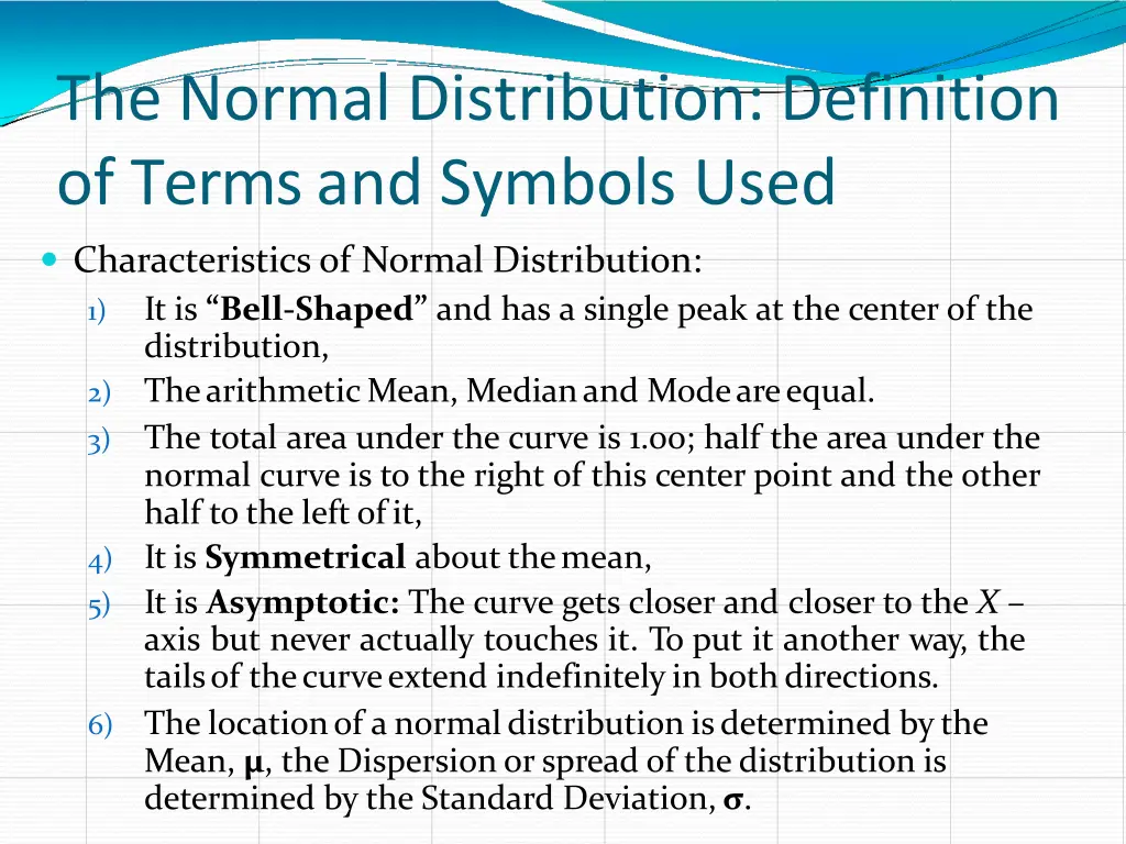 the normal distribution definition of terms