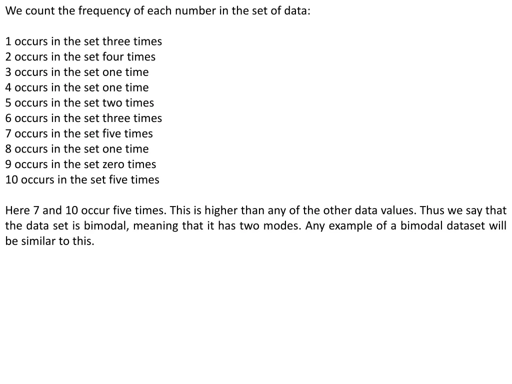 we count the frequency of each number