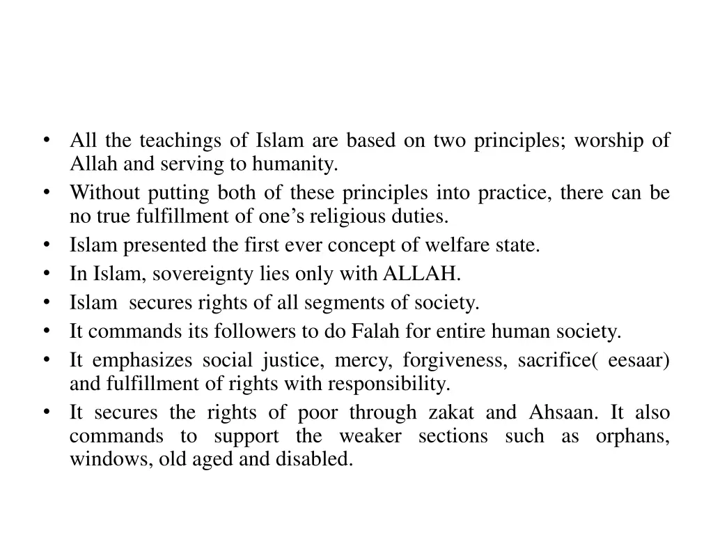 all the teachings of islam are based