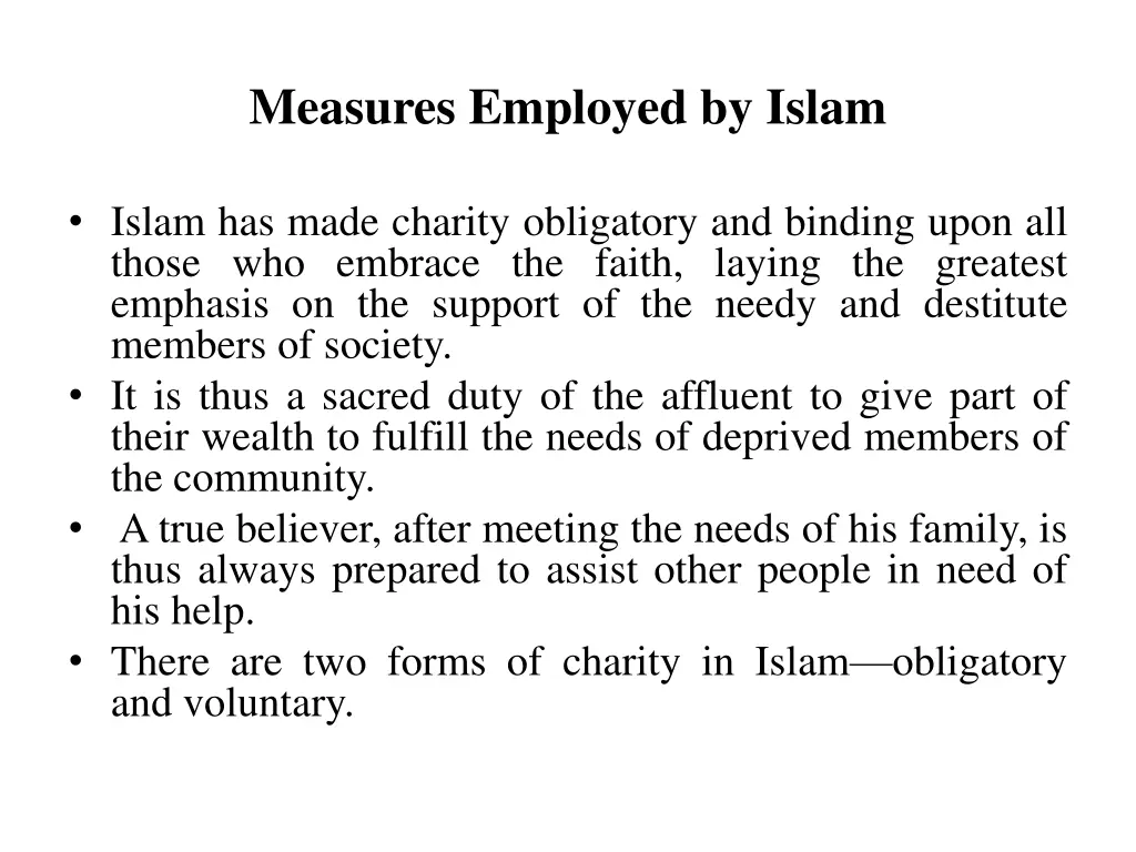 measures employed by islam