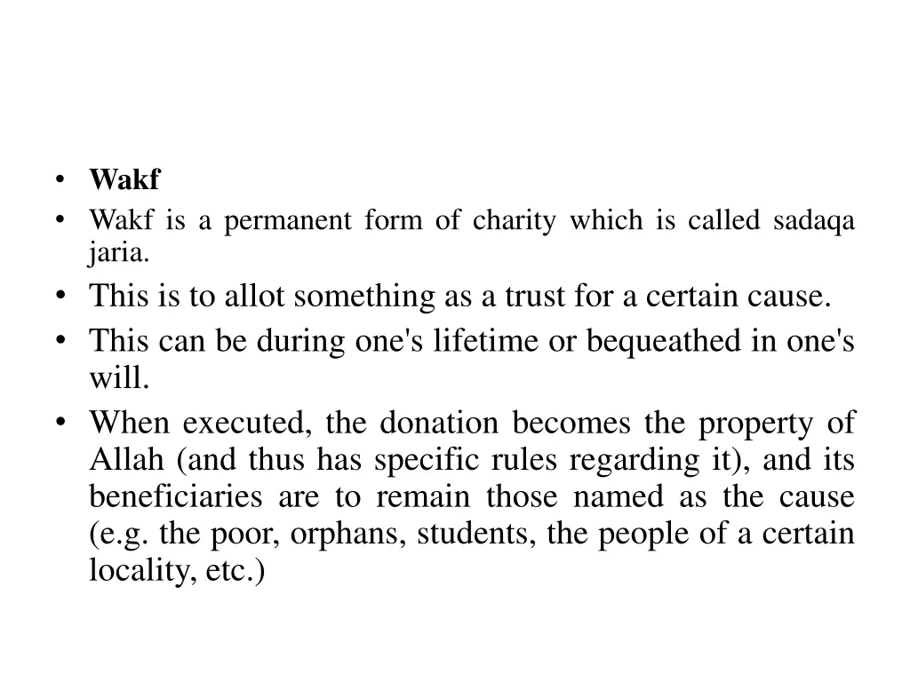 wakf wakf is a permanent form of charity which