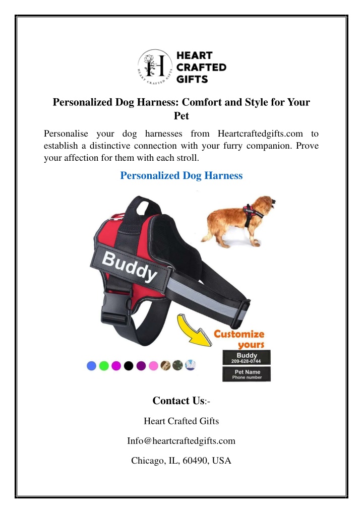 personalized dog harness comfort and style