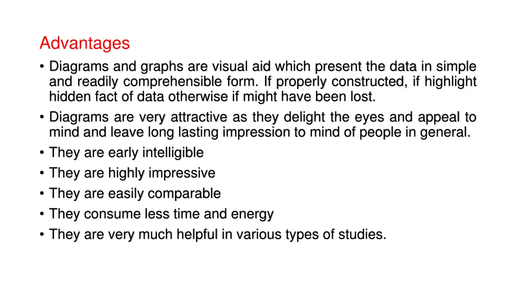 advantages diagrams and graphs are visual