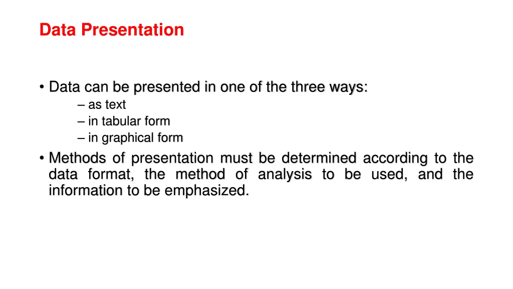 data presentation