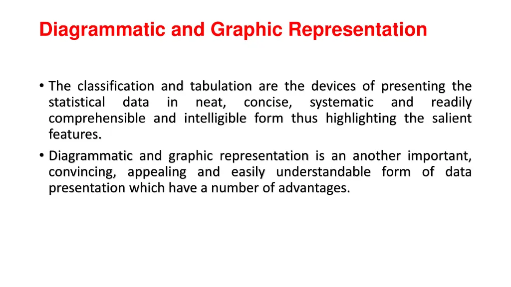 diagrammatic and graphic representation