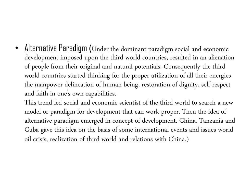 alternative paradigm under the dominant paradigm