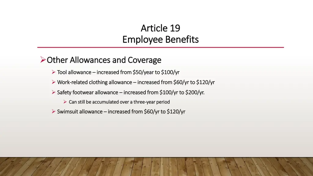 article 19 article 19 employee benefits employee