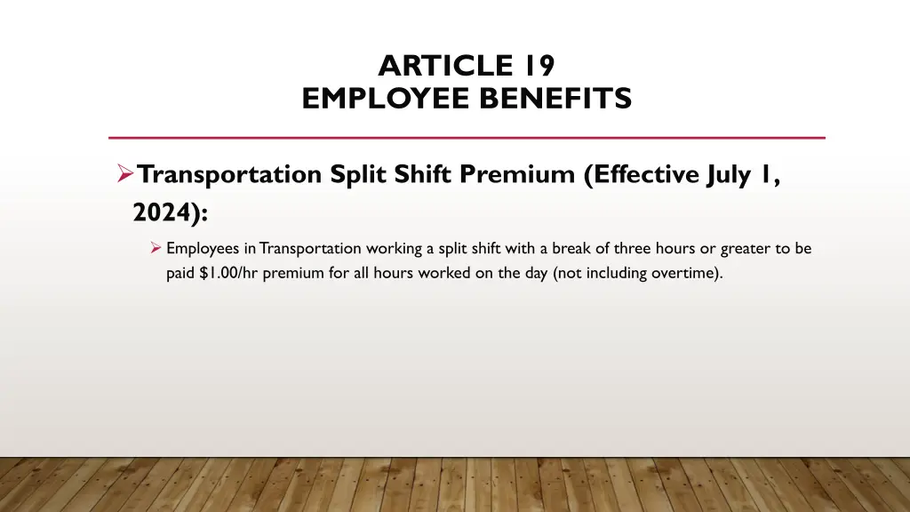 article 19 employee benefits 2