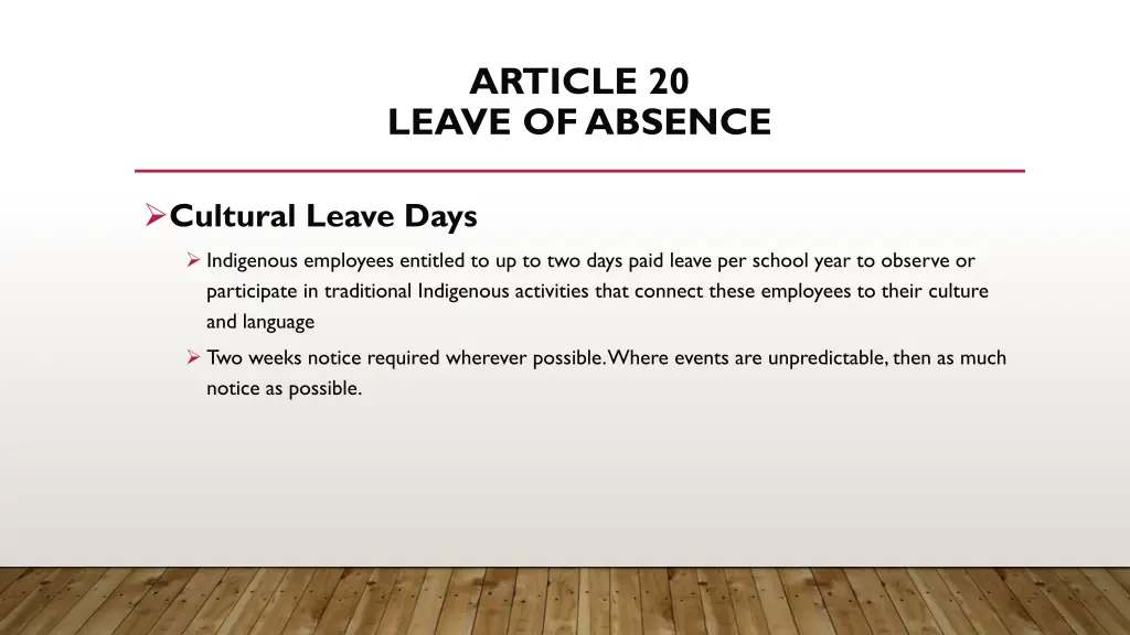 article 20 leave of absence 1