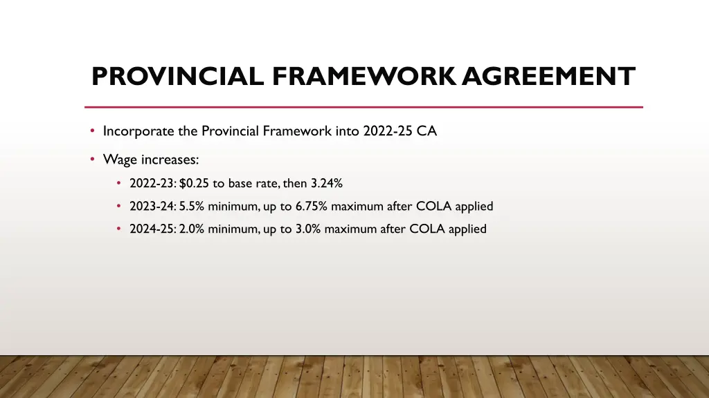 provincial framework agreement