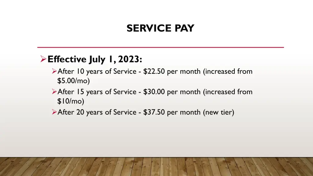 service pay