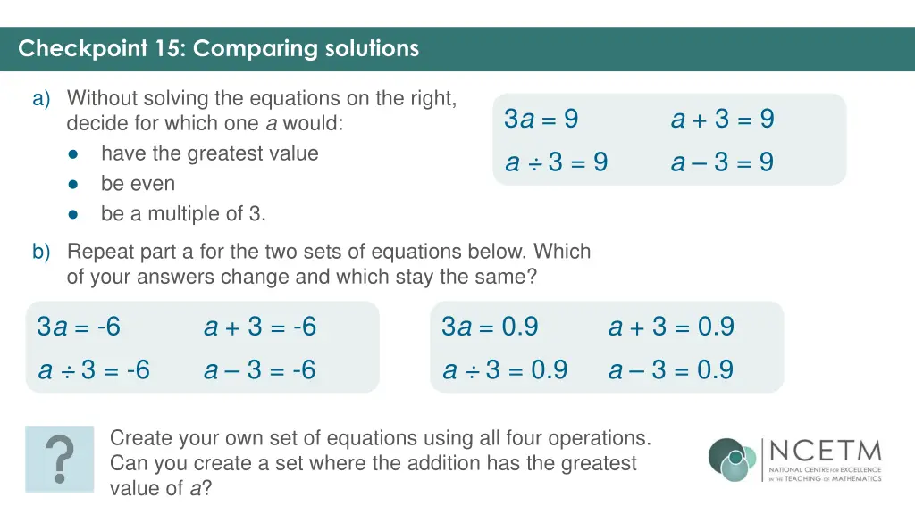 checkpoint 15 comparing solutions