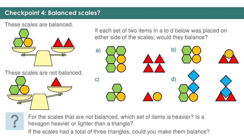 checkpoint 4 balanced scales