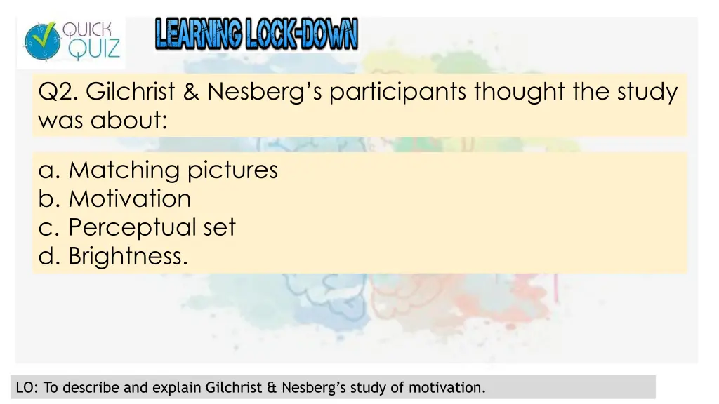 q2 gilchrist nesberg s participants thought