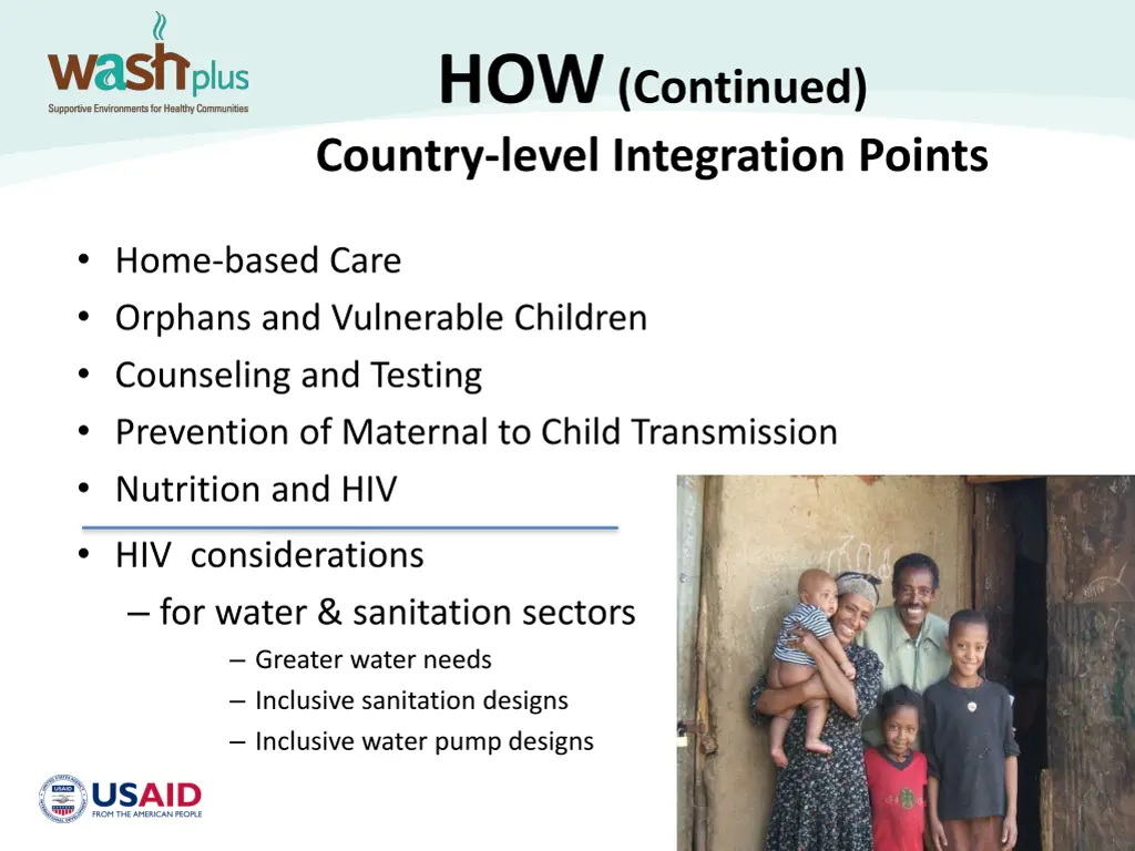 how continued country level integration points