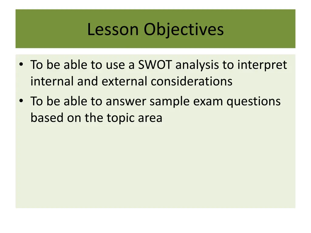 lesson objectives