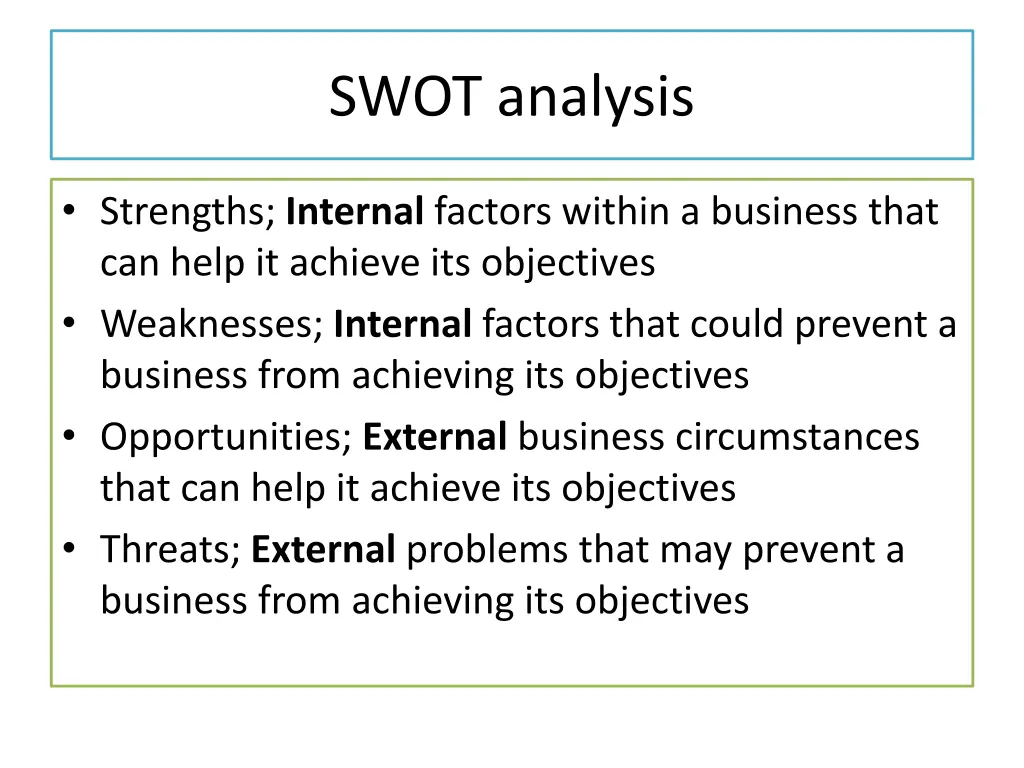 swot analysis