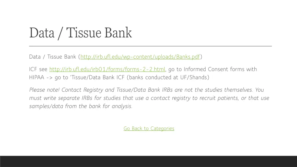 data tissue bank