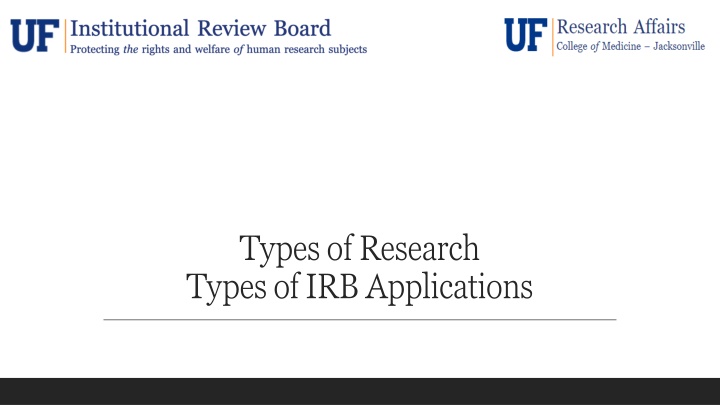 types of research types of irb applications