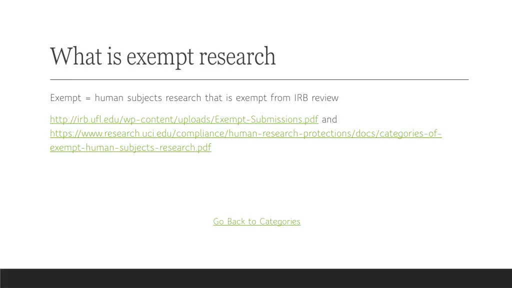 what is exempt research